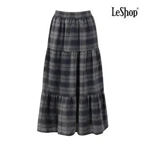 [르샵] BP9SK010A 피치기모 체크 캉캉 롱 스커트