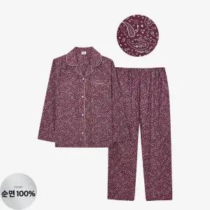 여성잠옷 면잠옷 상하세트 긴팔 순면 60수 주자 카라 가을 간절기 파자마세트