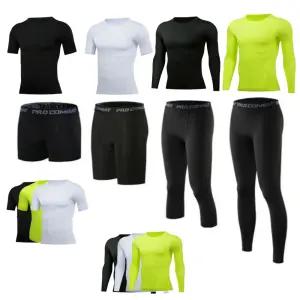 하의 상의 쫄쫄이 레깅스 여름 남자 반팔 프로컴뱃 타이즈 긴팔 반바지 남성 헬스 운동복