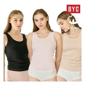 [BYC] 여성 순면 실켓가공 유색 런닝 3매 759099