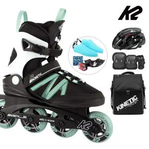 성인 인라인스케이트 K2 키네틱 80 프로 W 블랙민트 성인용 인라인+가방+보호대+헬멧 신발항균건조기 휠커