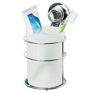 화장실 세면대 무타공 흡착식 벽걸이 스텐 칫솔통 치솔꽂이 욕실 치약통 수납정리