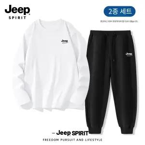 JEEP SPIRIT 남자 트레이닝복세트 루즈핏 배기팬츠 긴팔 티셔츠 상하의세트 운동복