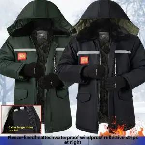 숏 패딩 경량 두꺼운 양털 겨울 면 작업복 반사 스트립 냉장 작업 보호 방한 루즈핏 남성 자켓 재킷