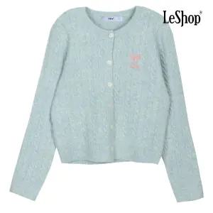 [정품] 르샵 니트 가디건 긴팔 출근룩 핑크 리본 꽈배기 (BO9KC011A)