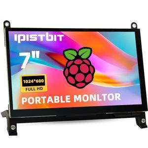 IitsBit 라즈베리 파이 모니터 IPS LCD HDMI 화면 5 3B 블랙 바나나 윈도우용 7 인치 1024x600