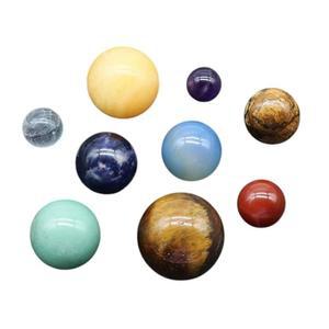 루미소울 내추럴 크리스탈 태양계 행성 세트, 우주 은하계 행성을 대표하는 9가지 보석 구 모델, 교육 천문학 선물 홈 데코