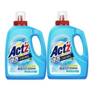 [유통기한 임박] 액츠 퍼펙트 스피드워시 액체세제 일반 용기 3L, 2개