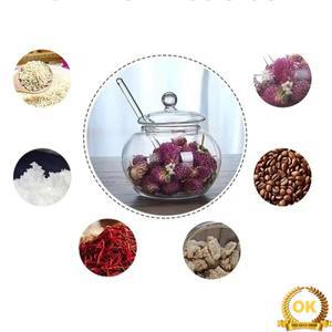 유리 항아리 설탕 쿠키 그릇 뚜껑 숟가락 주방 양념 냄비 가정용 투명 소금 저장 주최자