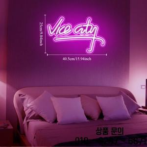 벽장식 USB LED 네온 불빛 침실 14세 이상 방 게임 파티 Man Cave 홈 아트웍을 위한 Vice City 사인