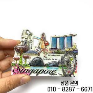 싱가포르 수지 냉장고 자석 3D 여행 기념품 홈 인테리어 강력한 마리나 베이 샌즈 정원 플라이