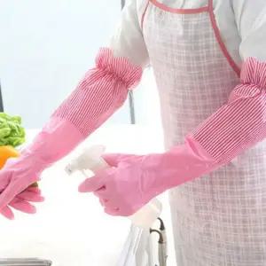 겨울 고무 장갑 방한 물막이 김장용 기모 고무 장갑 주방 보온 설거지 미끄럼 주방용 겨울용 엠보싱 밴딩