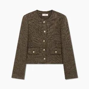 [리스트](대전신세계)울 체크 라운드넥 자켓