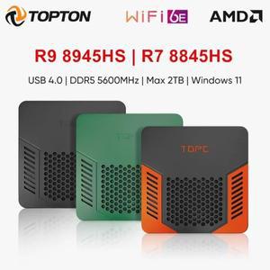 새로운 솔리드 포켓 미니 PC TOPC AMD Ryzen 9 8945HS R7 USB4.0 듀얼 LAN 2xDDR5 PCIe4.0 Windows 11 게