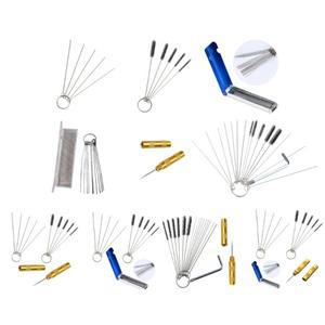 바늘 및 브러시 세트 에어브러시 스프레이 건 노즐 청소 도구 기화기 수리