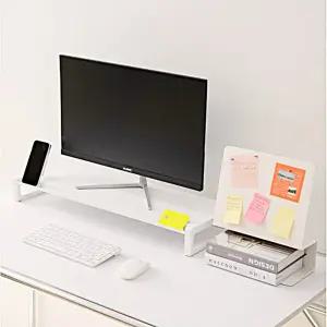 모니터 받침대 듀얼 스탠드 다용도 선반 정리대 높이조절형 홈오피스 책상정리