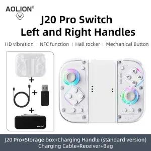 듀얼센스엣지 스위치 12 Aolion J20 Joycon 무선 나이트 게임 패드 RGB 모션 홀 조이스틱