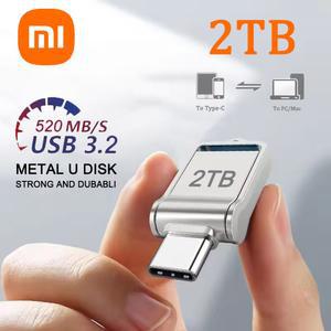 MIJIA 플래시 드라이브 USB 3.0 고속 C 타입 펜 드라이브 메모리 스틱 고속 데이터 5 2GB 컴퓨터 전화 PC 고속 U 디스크 2TB