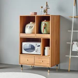 마홀앤 라움 광파형 수납장 전자렌지대 W800xD550xH1280, 3단, 오크