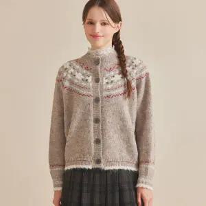 [롯데백화점]포커스 플라워 노르딕 울니트 가디건 PBBF5W1KC4651