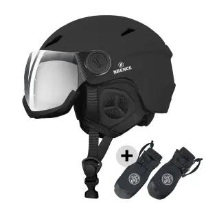 브렌스 프로 스키헬멧 고글 일체형 스노우보드 남성 여성 + 스키장갑