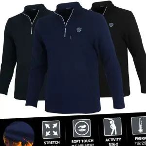 남성 긴 팔 티셔츠 활동복 데일리 스트레치 남성 기모 티셔츠 상의 남자 목폴라 골프웨어 하프집업 집업