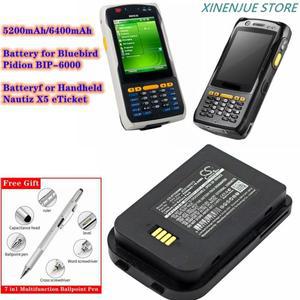 바코드 스캐너 배터리 3.7V 5200mAh 6400mAh NX5-2004J62510N0272 블루버드 피디온 BIP-6000 핸드헬드 Naut