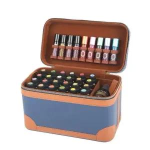 아로마오일가방 에센셜오일 파우치 보관함 휴대용 수납 여행 히트 블루+카키