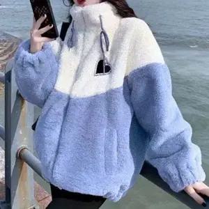 여성 하이넥 점퍼 루즈핏 하프집업 데일리 여성 뽀글이 점퍼 겨울 아우터 자켓