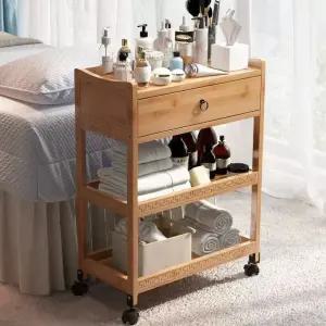 피부관리실 트레이 이동식 원목 수납장 트롤리 관리실