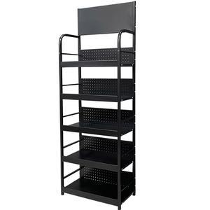 편의점 진열대 매점 팬트리 높은 약국 블랙 가장자 55X30X140 선반 펜트리 디스플레이 3단