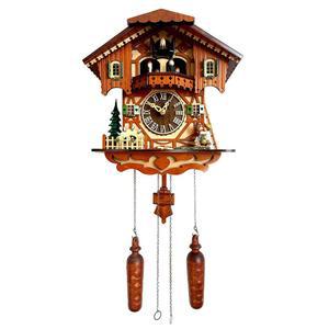 RUAIGRD 전통 독일 스타일 뻐꾸기 시계 검은 숲 집 시계, 움직이는 나무 인형 포함