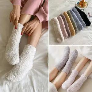 [유야]여성 도톰 무지 수면 양말 긴양말 -ESC0001- 겨울 코디