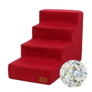 강아지 폼스텝 4단 버건디 마블 1P 애견 관절 계단 (WF78449)