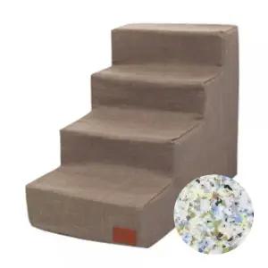 강아지 폼스텝 4단 브라운 마블 1P 애견 관절 계단 (WF7844B)