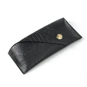 고품질 이시아르 블랙 가죽 선글라스 파우치 케이스 (WFFFK39)