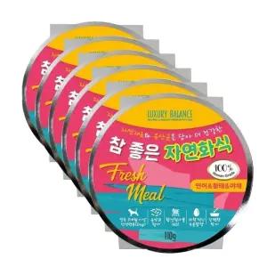 고품질 강아지 습식사료 참 좋은 자연화식 연어 110g x6 소형견사료 (WFFGMT5)