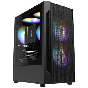 :3RSYS R370 RGB 미니타워 컴퓨터 PC 케이스 (블랙)