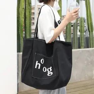 에이치 숄더백블랙 캔버스 (WFF9B0B)