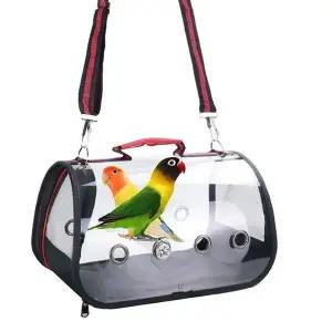 [골드스마일]앵무새 휴대용 이동장 투명 새장 외출 중형