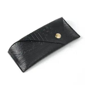 고품질 이시아르 블랙 가죽 선글라스 파우치 케이스 (WFFFK39)