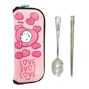 몰랑이 스텐 안전 어린이 수저통 세트 지퍼 케이스