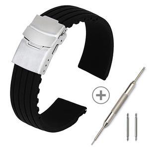 [타임뷰] 아쿠아 우레탄밴드 블랙/실리콘시계줄/방수시계줄 18mm 20mm 22mm 24mm