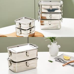 에스락 밀폐 직사각 김치통 3P 세트 / 1L 1.3L 1.7L / 사각 뚜껑 대용량 스텐 스테인레스 김장통 용기