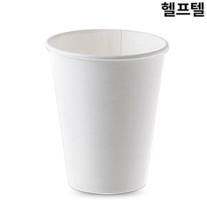 헬프텔 일회용 종이컵(백색/10oz) - 10온스/무지컵/테이크아웃컵/휴게소/커피전문점