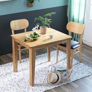 공간활용 슬라이딩 확장형 버터 2인 원목 식탁 세트/의자 2개