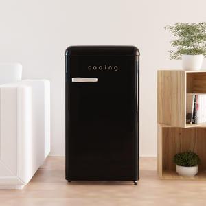 쿠잉 레트로 미니냉장고 REF-S92 블랙 예쁜 작은 소형 중형 원룸 사무실 음료수