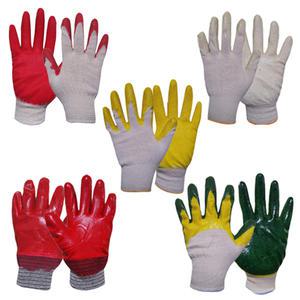 (1켤레) 면장갑 반코팅 작업 색사 PU NBR 이중코팅