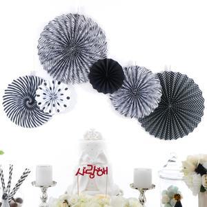 환타스틱파티장식팬세트(6개입)블랙패턴 생일파티장식