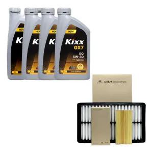 팰리세이드 가솔린 엔진오일 킥스 G1 5W30 7리터 순정 오일필터 에어필터 세트